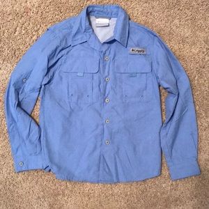 Boys size 8 Columbia L/S Light Blue Shirt